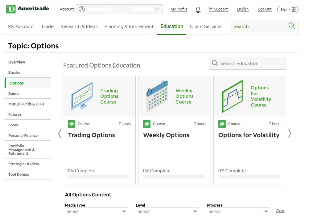 This is the TD Ameritrade Education Center